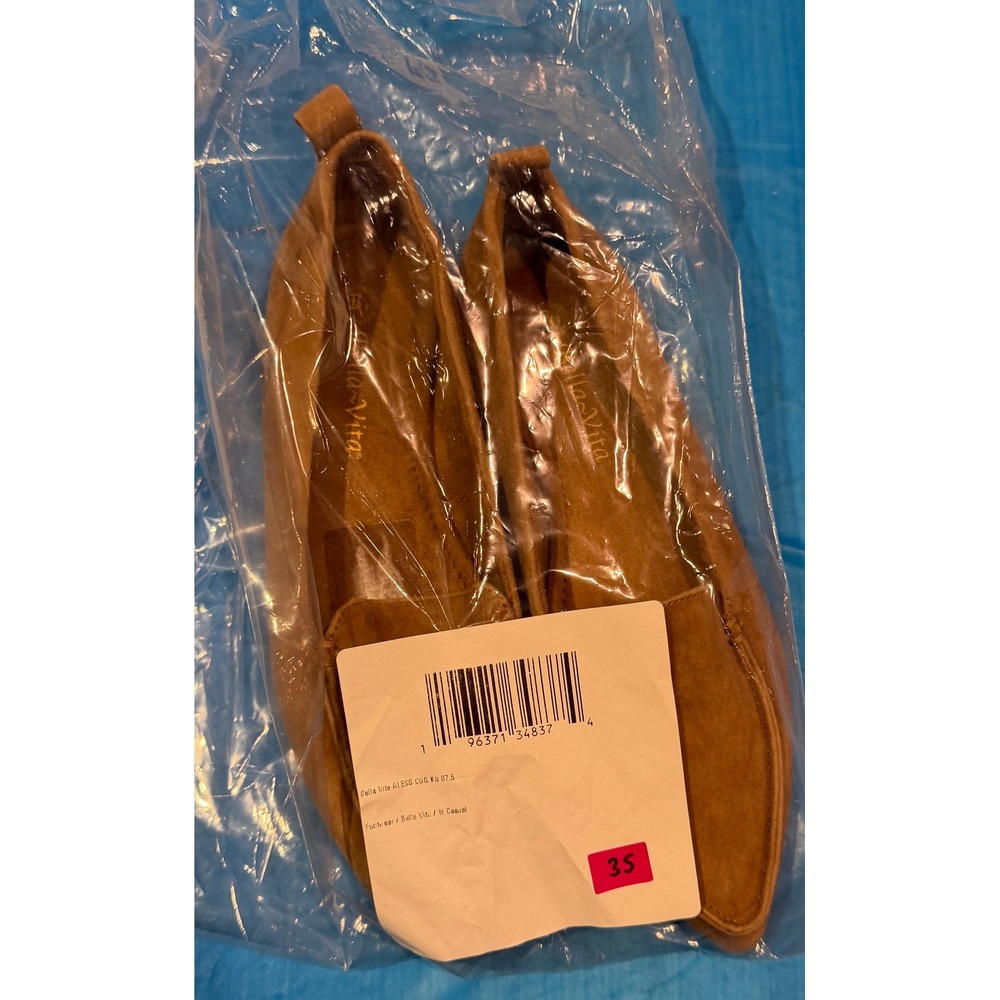 Bella Vita Alessia Cognac Tan Faux Suede Pointed Toe Loafers Flats Womens 7.5